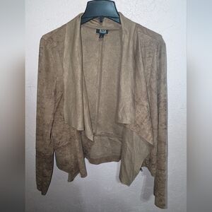 Faux Suede Camel Drape Jacket